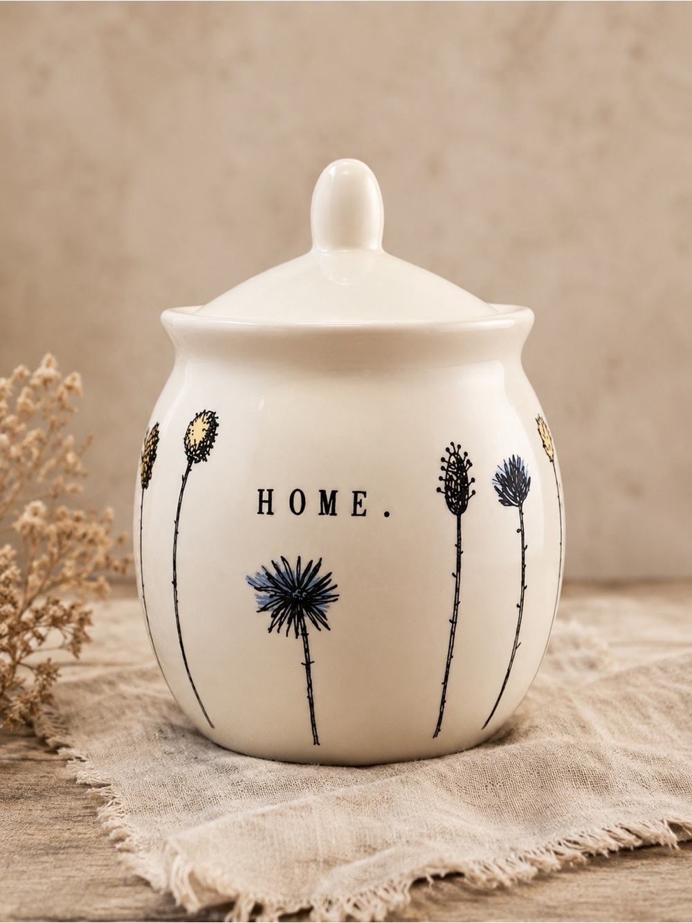Rae Dunn Sugar Jar “Home” Farmhouse Kitchen Coffee Tea Home Decor